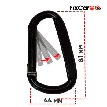Карабин с фиксатором стальной 1,5 т. 30 мм.